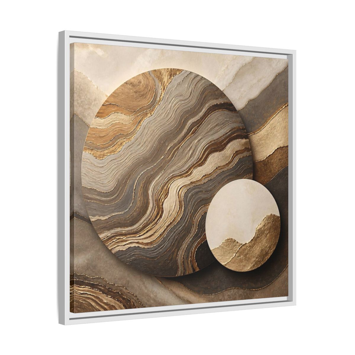 Side Mockup 26. Textured Circle Accent shown as framed canvas print