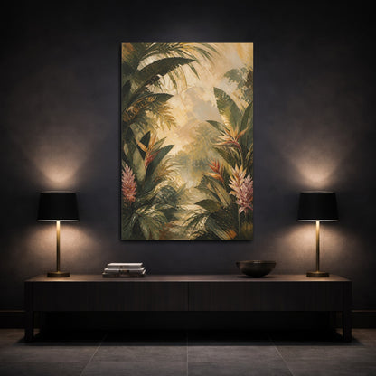 Mockup 3. Textured Tropical Foliage shown as canvas print