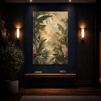 Mockup 4. Textured Tropical Foliage shown as canvas print