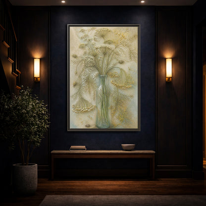 Mockup 4. Textured Wildflower Vase shown as framed canvas print
