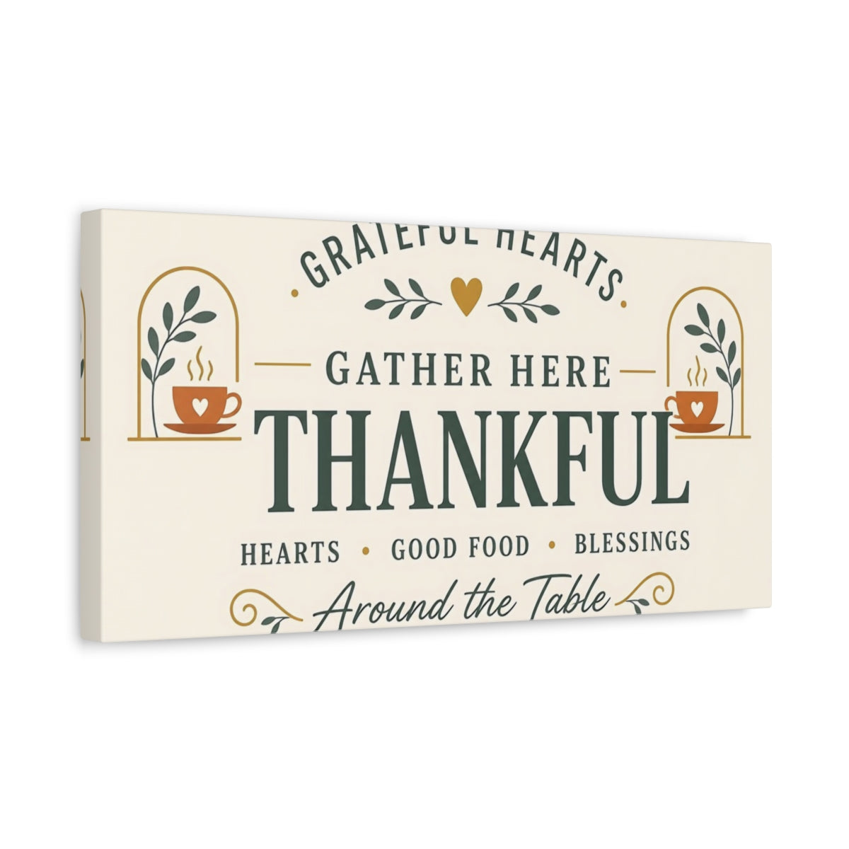 Side Mockup 3. Thankful Around The Table shown as canvas print