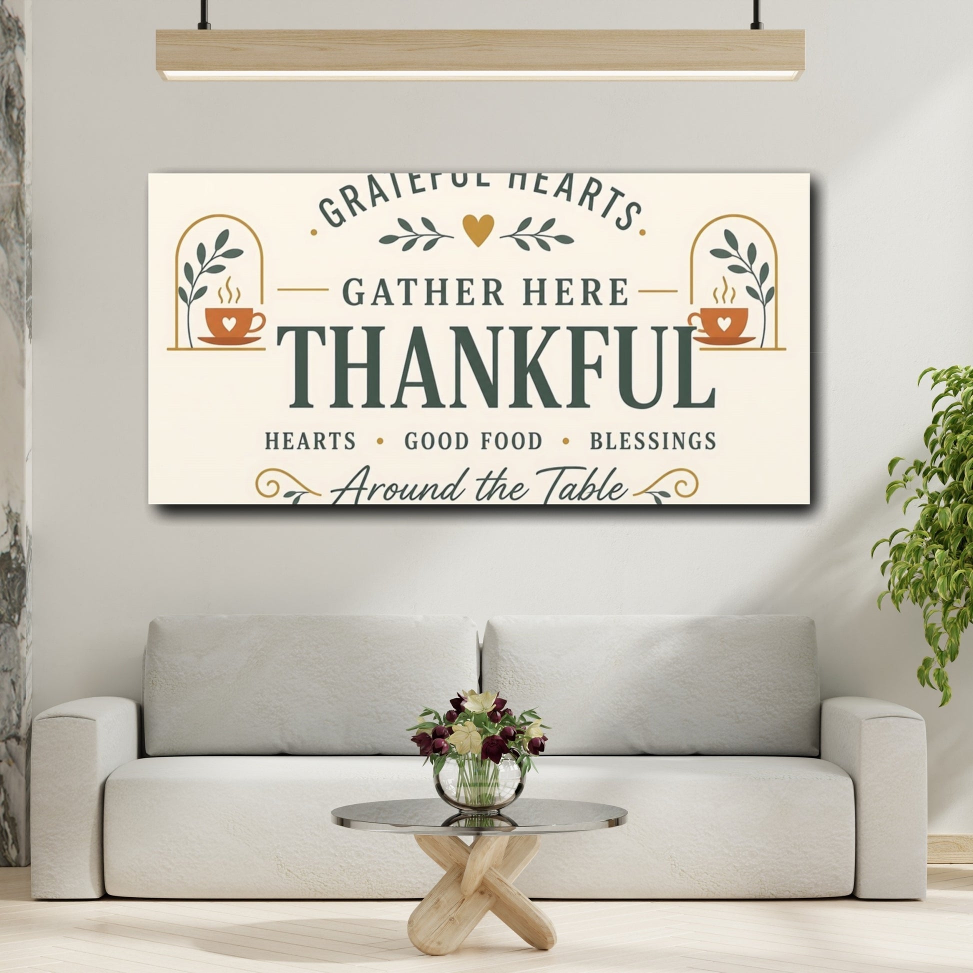 Mockup 2. Thankful Around The Table shown as canvas print