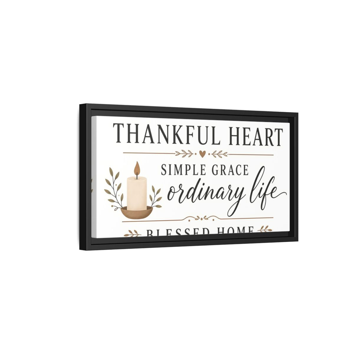 Side Mockup 8. Thankful Heart Wall Decor shown as framed canvas print