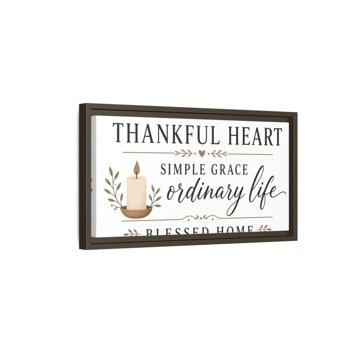 Side Mockup 7. Thankful Heart Wall Decor shown as framed canvas print