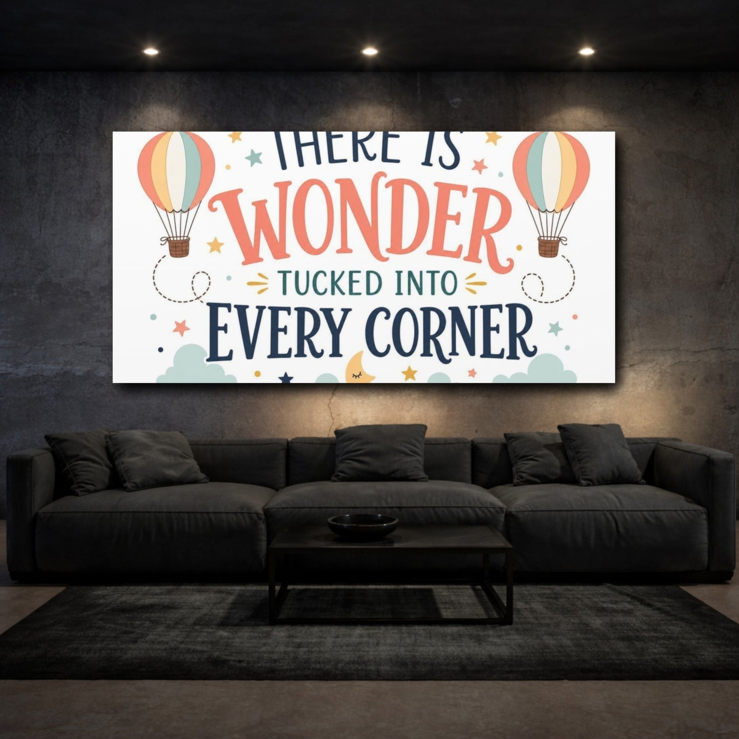 Mockup 3. There Is Wonder Art shown as canvas print