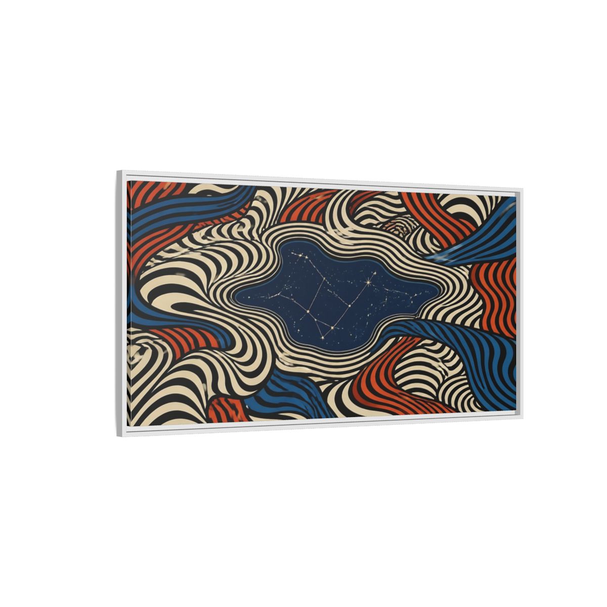 Side Mockup 3. Tidal Pool Constellation shown as framed canvas print