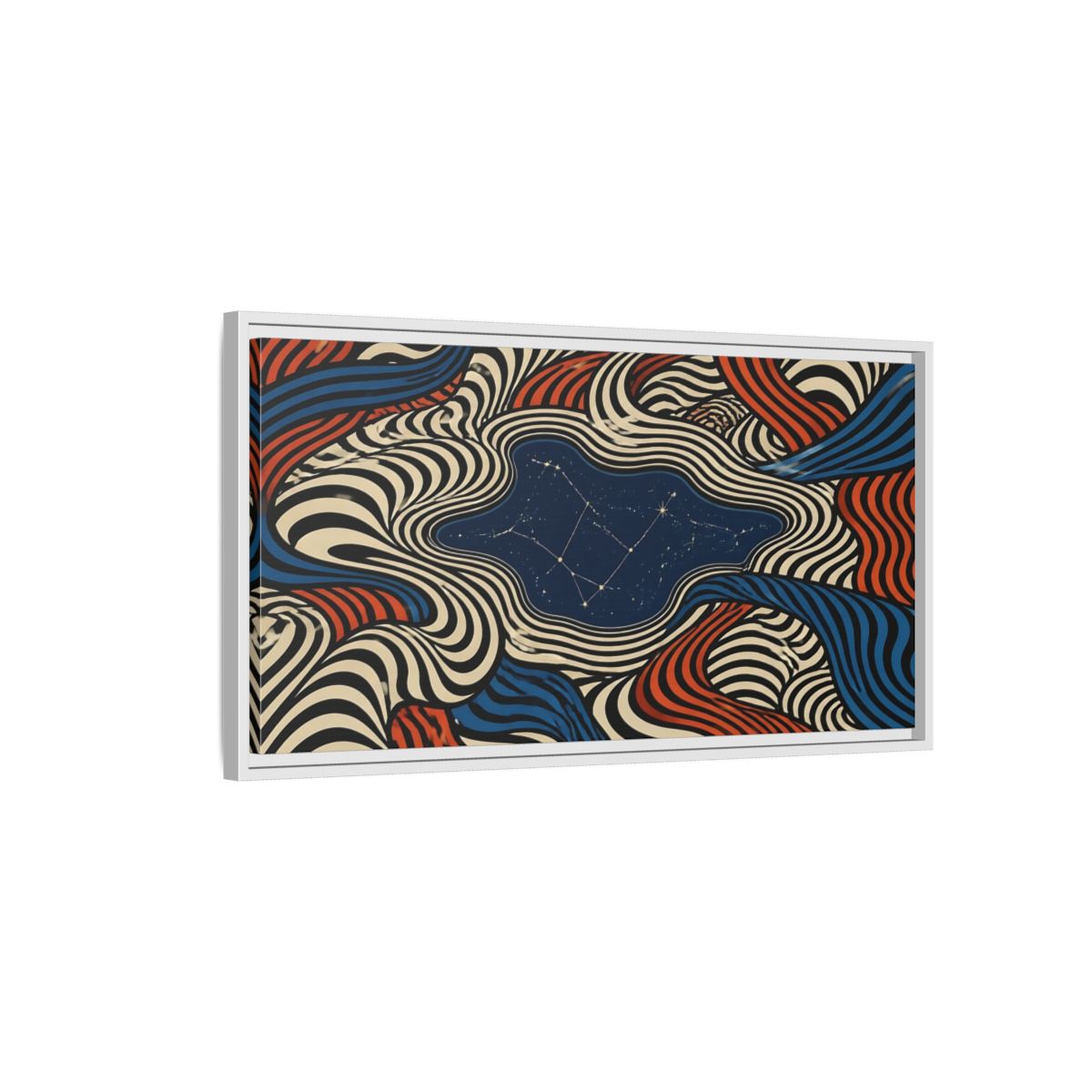 Side Mockup 1. Tidal Pool Constellation shown as framed canvas print