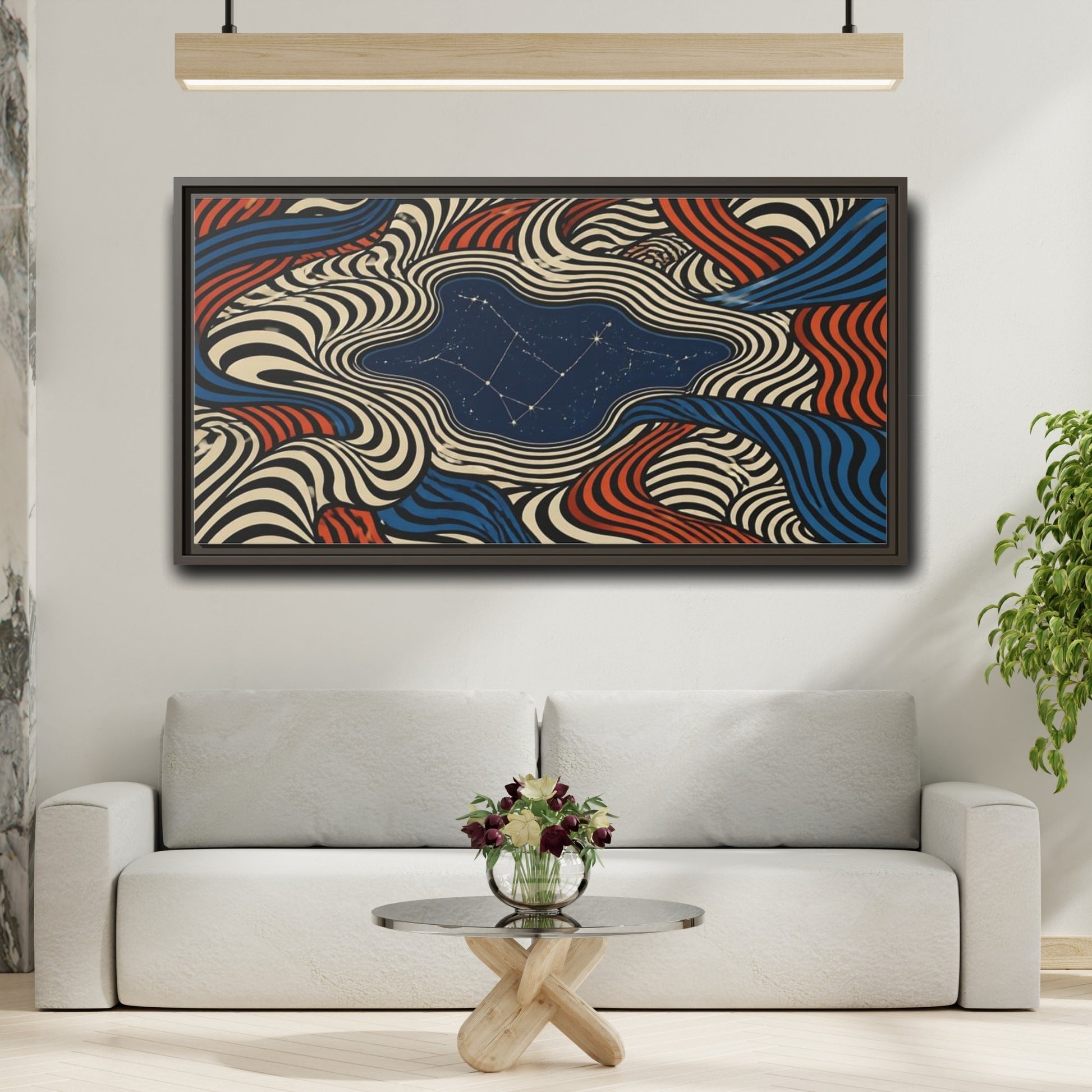 Mockup 2. Tidal Pool Constellation shown as framed canvas print