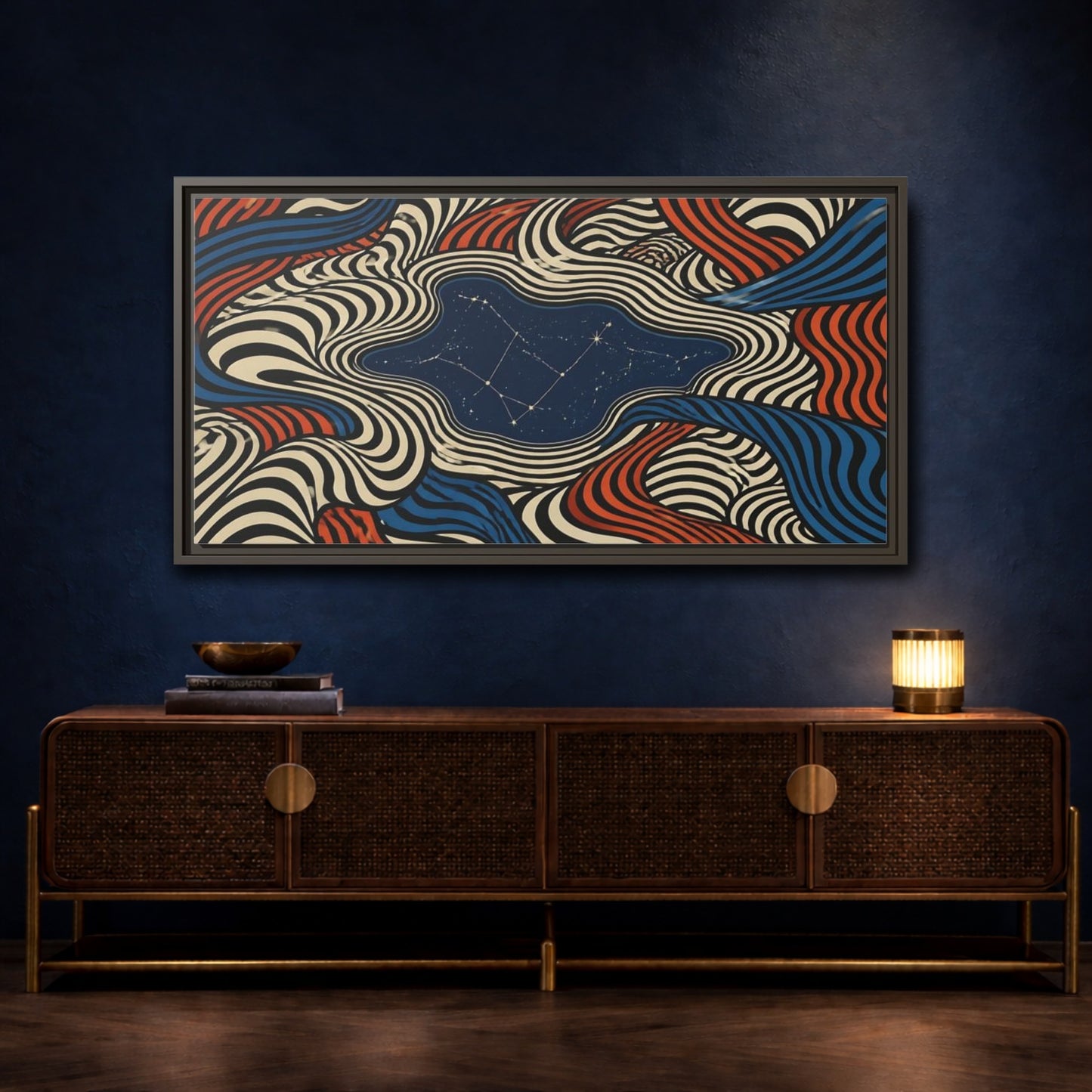 Mockup 4. Tidal Pool Constellation shown as framed canvas print