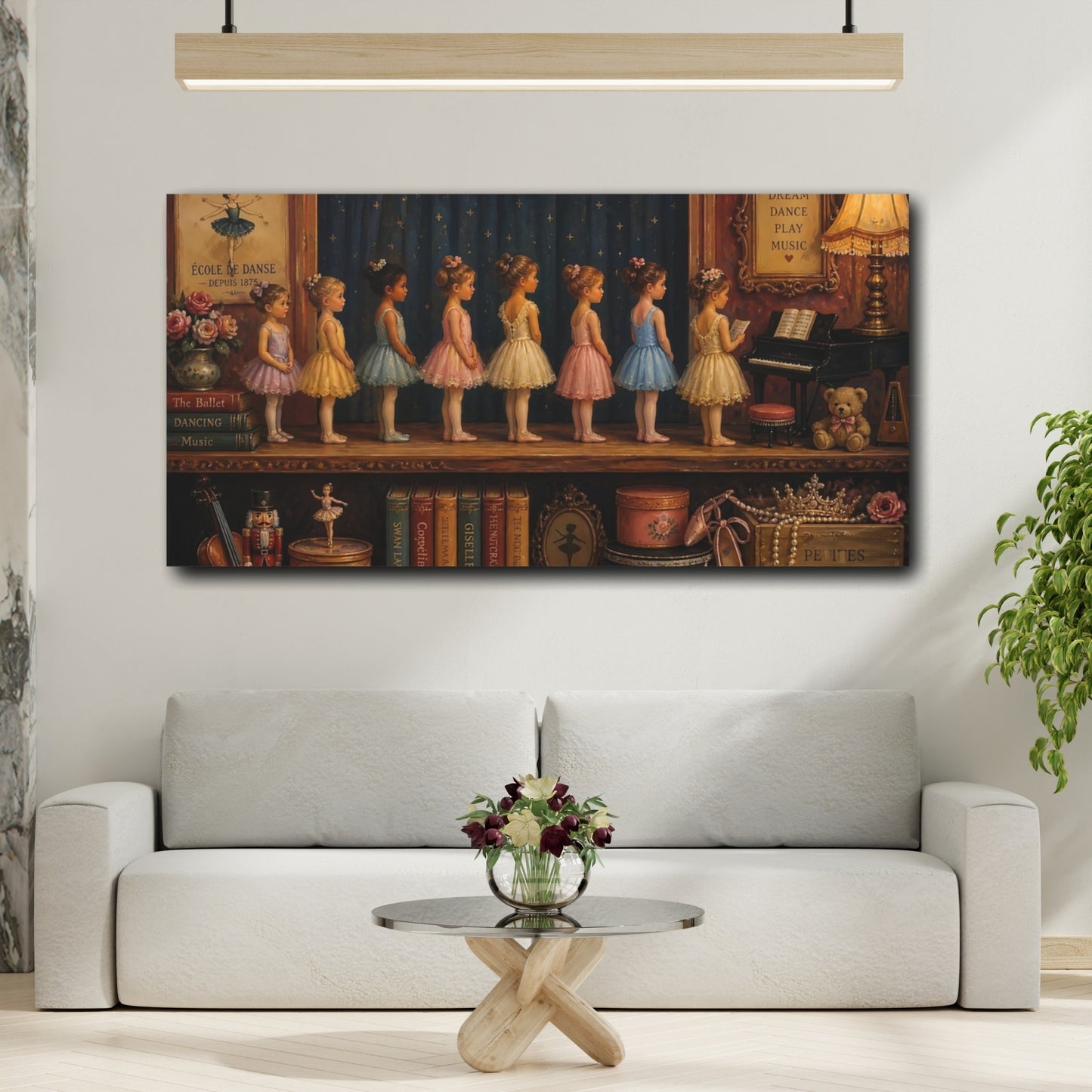 Mockup 2. Tiny Ballerinas On Stage shown as canvas print