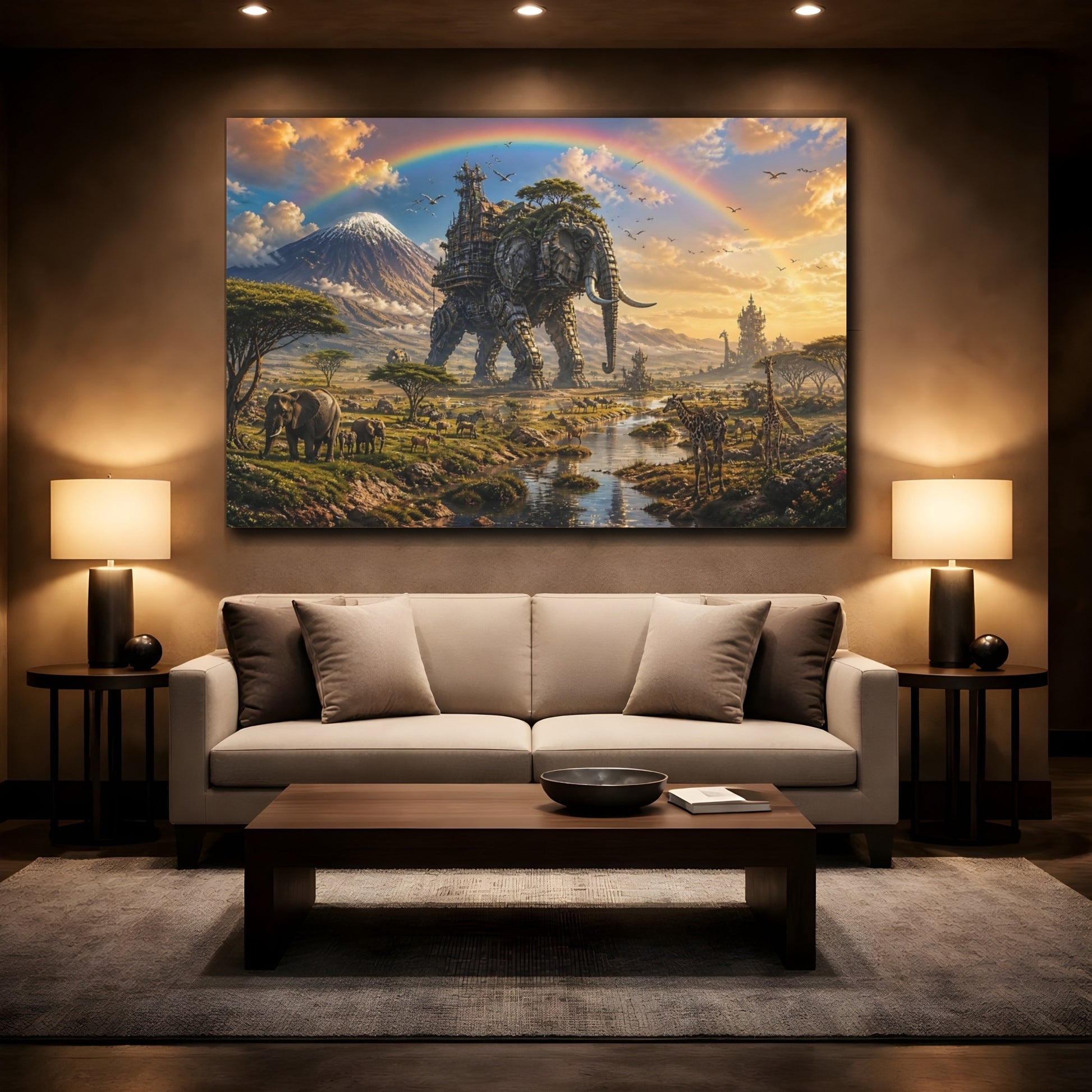 Mockup 2. Titan Of The Savannah shown as canvas print
