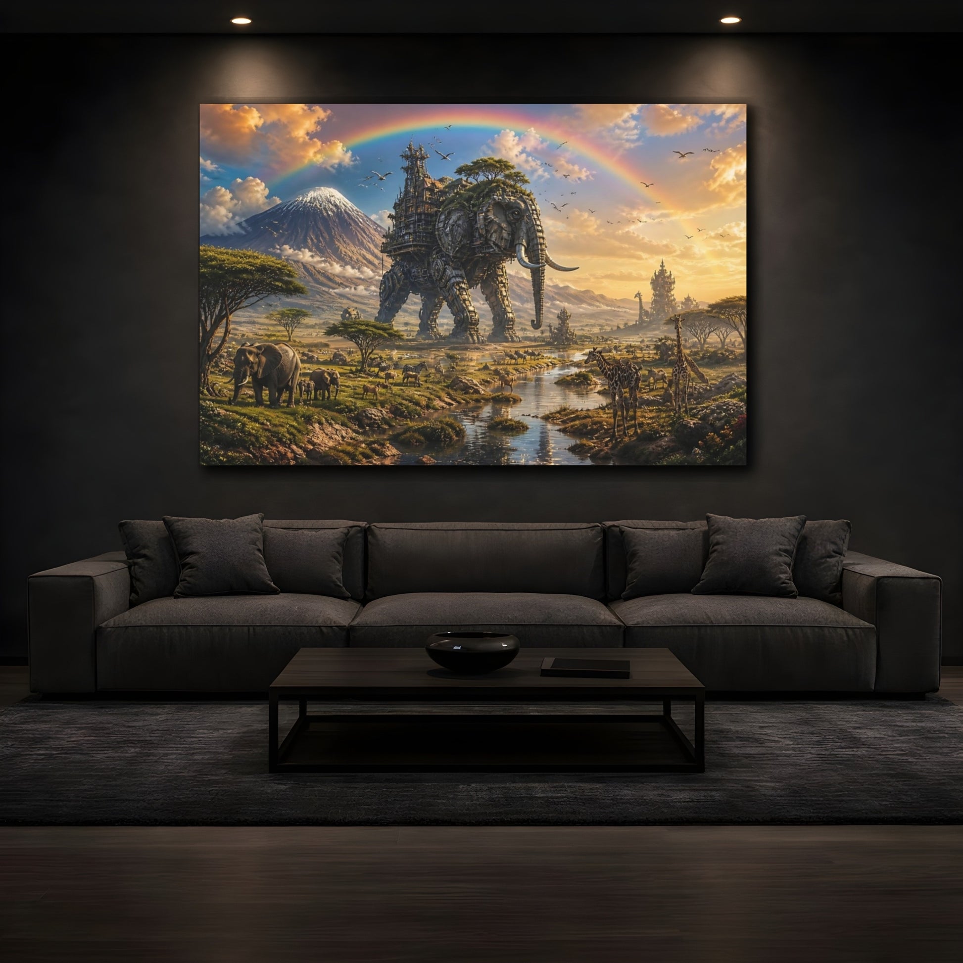 Mockup 3. Titan Of The Savannah shown as canvas print