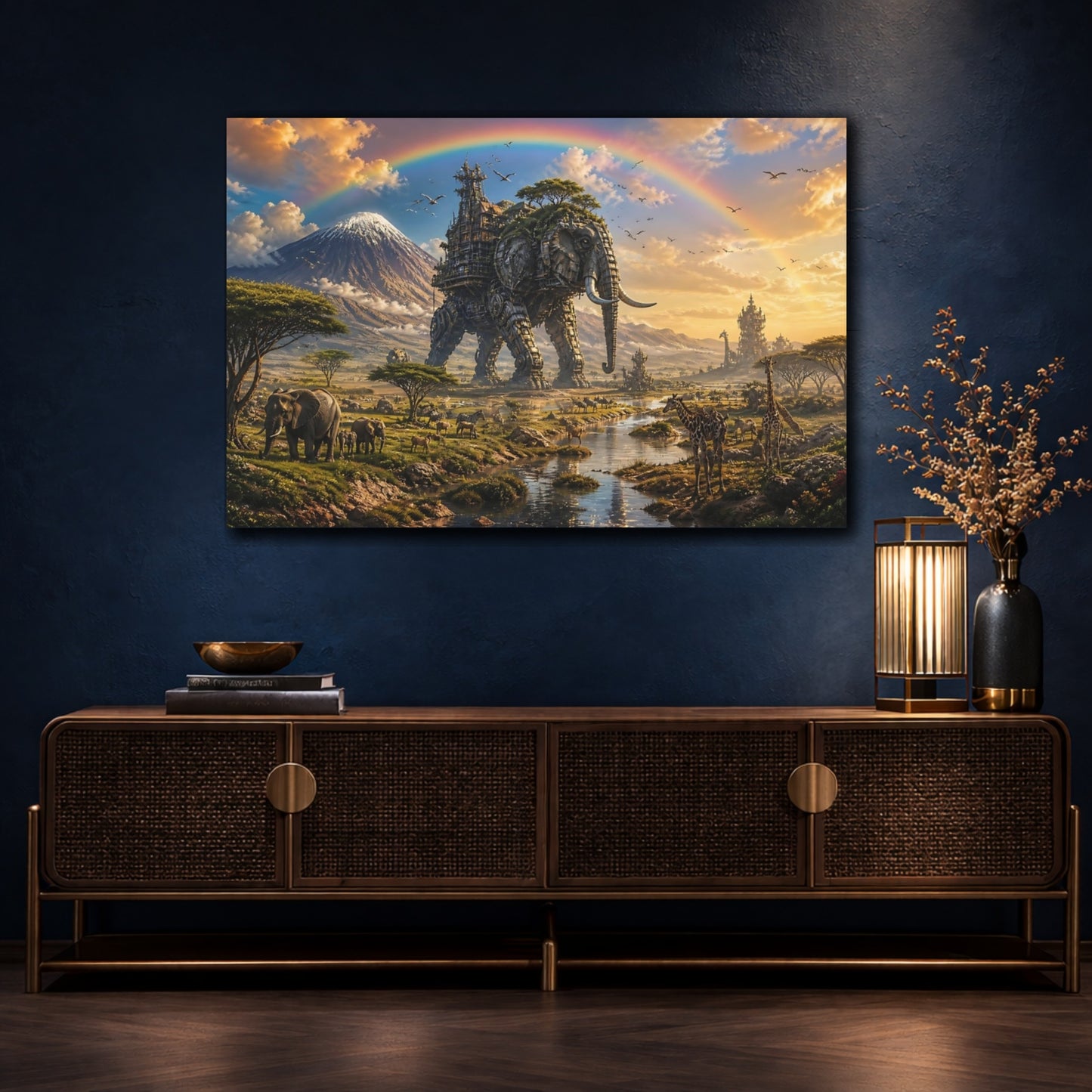 Mockup 4. Titan Of The Savannah shown as canvas print
