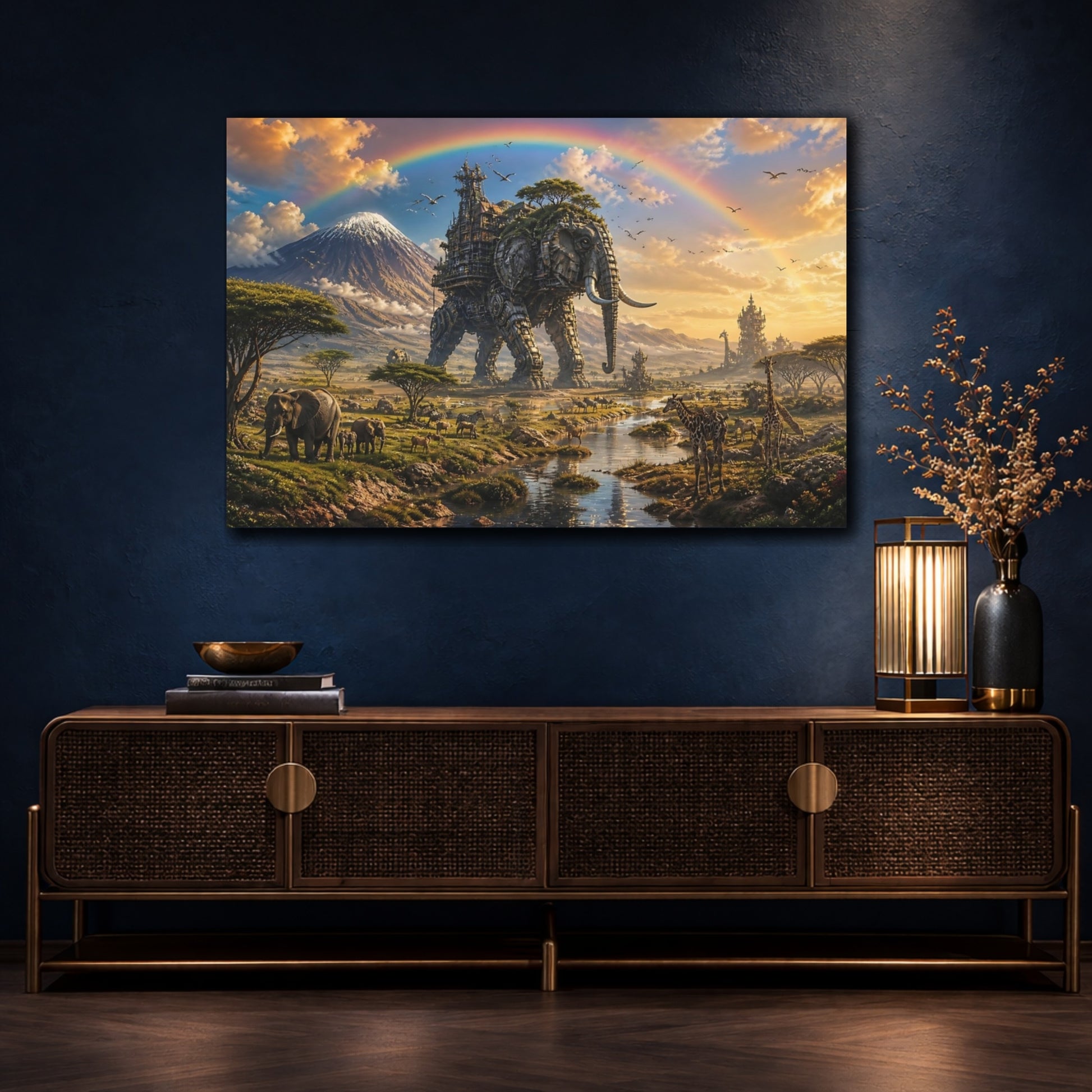 Mockup 4. Titan Of The Savannah shown as canvas print