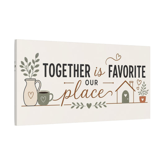 Main Mockup. Together Is Our Favorite Place shown as canvas print