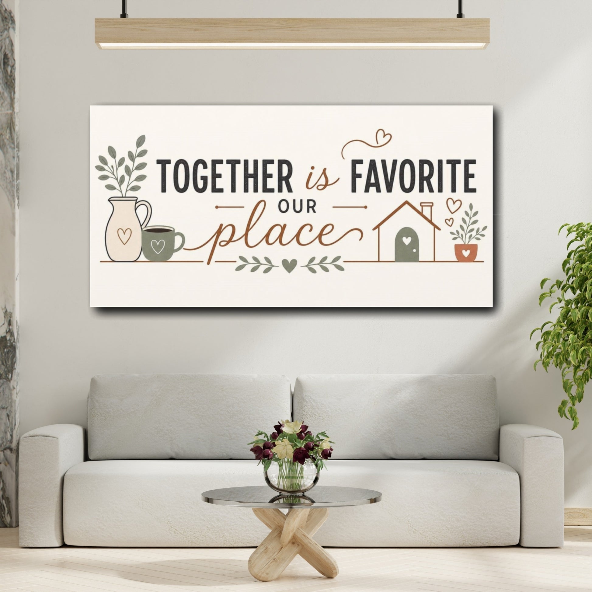 Mockup 2. Together Is Our Favorite Place shown as canvas print