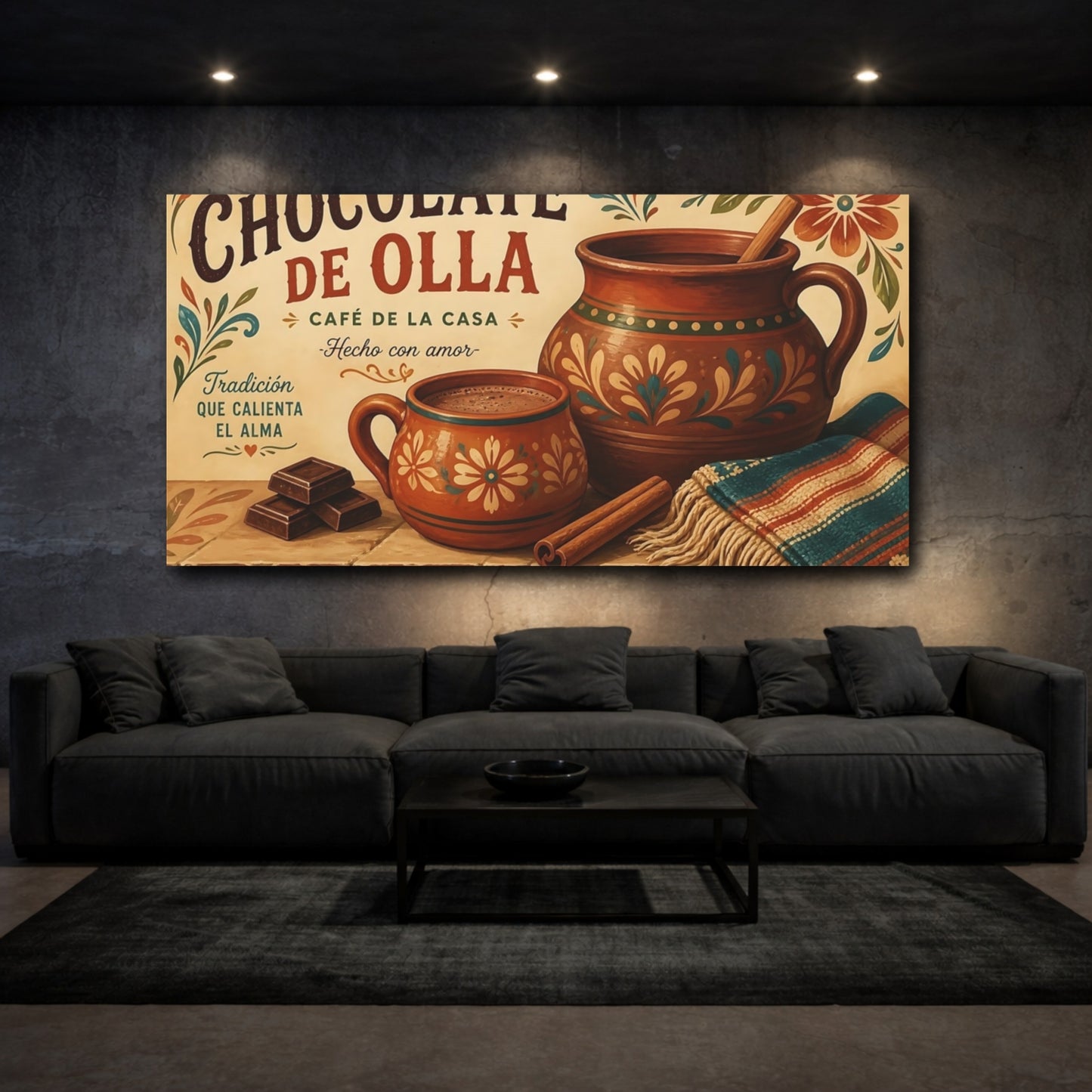 Mockup 3. Traditional Chocolate De Olla shown as canvas print