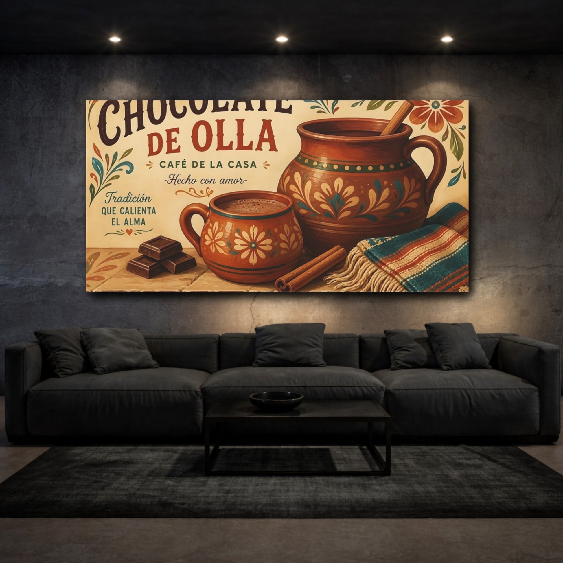 Mockup 3. Traditional Chocolate De Olla shown as canvas print