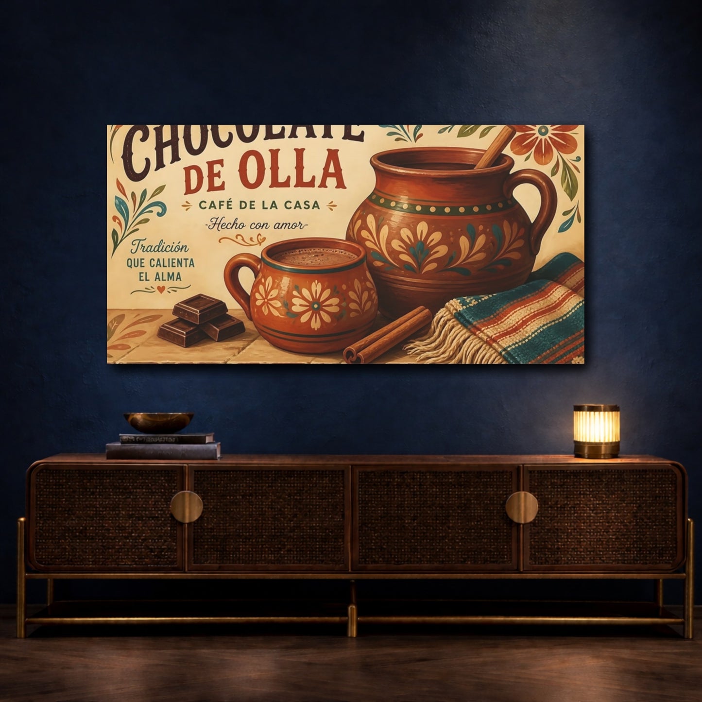 Mockup 4. Traditional Chocolate De Olla shown as canvas print