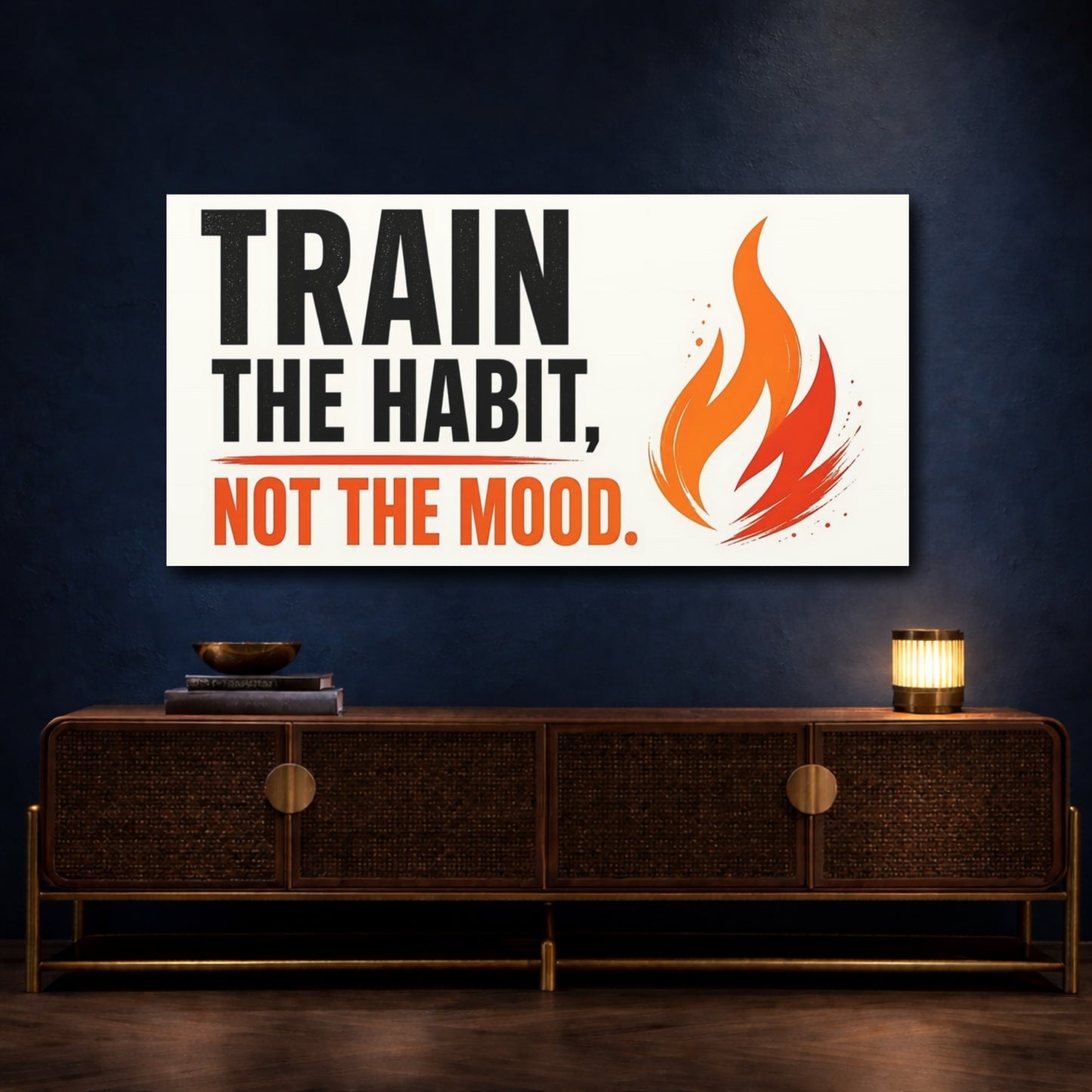 Mockup 4. Train The Habit Typography shown as canvas print