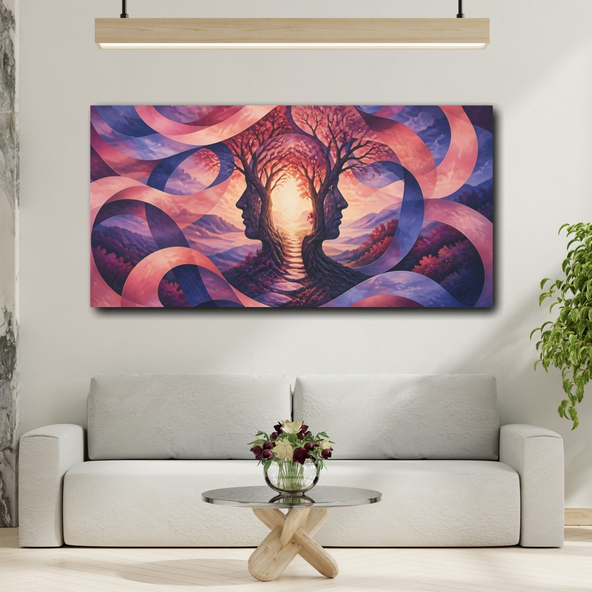 Mockup 2. Tree Illusion Passage shown as canvas print