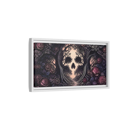 Side Mockup 6. Tree Skull Illusion shown as framed canvas print