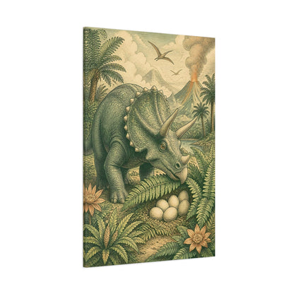 Side Mockup 1. Triceratops Kids Room Decor shown as canvas print