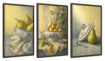 Framed canvas set of three, side view - 20x30 Inch Espresso