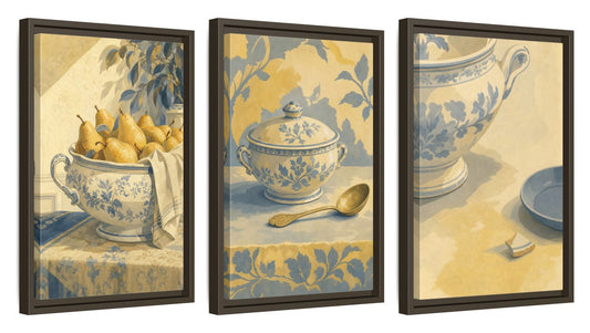Framed canvas set of three - 12x18 Inch Espresso