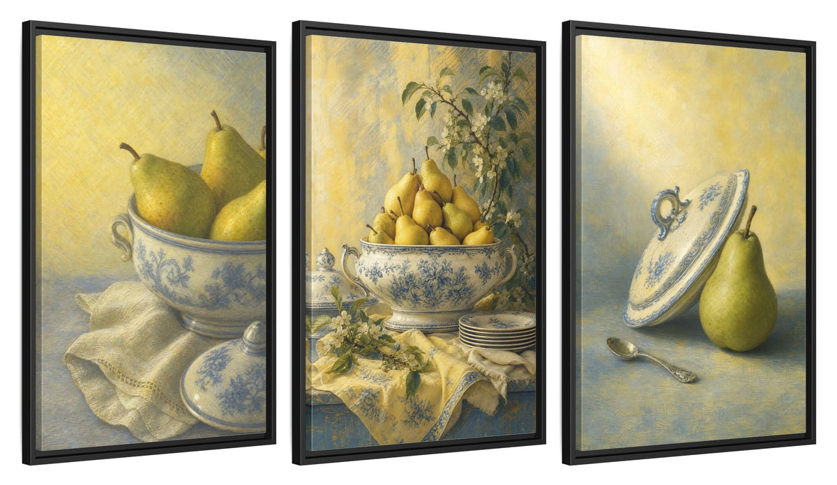 Framed canvas set of three, side view - 20x30 Inch Black
