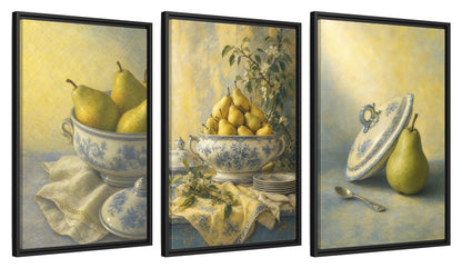 Framed canvas set of three, side view - 20x30 Inch Black