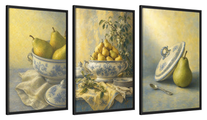 Framed canvas set of three, side view - 24x36 Inch Black