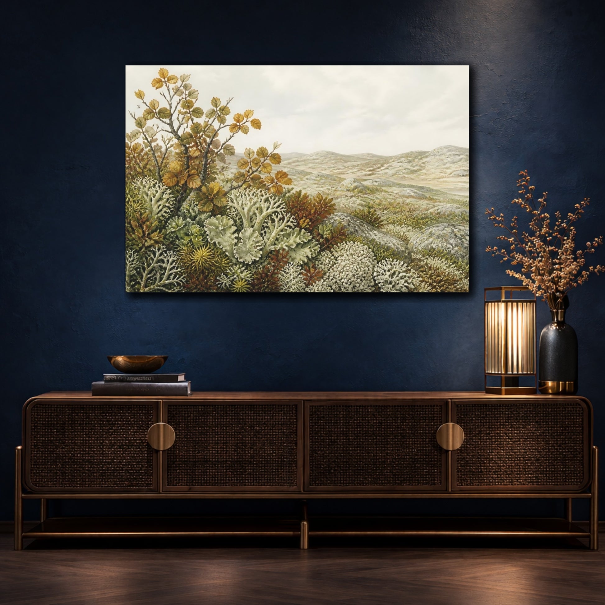 Mockup 4. Tundra Lichen Landscape shown as canvas print