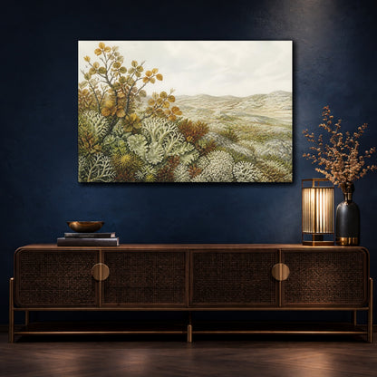 Mockup 4. Tundra Lichen Landscape shown as canvas print