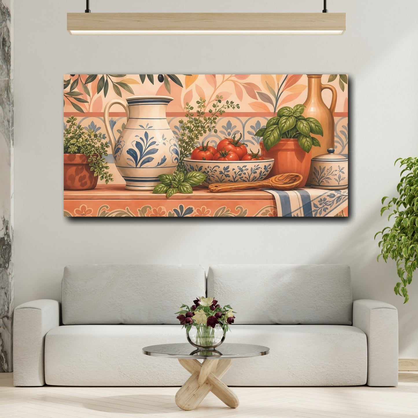 Mockup 2. Tuscan Herb And Tomato shown as canvas print