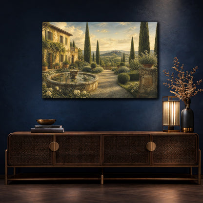 Mockup 4. Tuscan Villa In Italian Landscape shown as canvas print