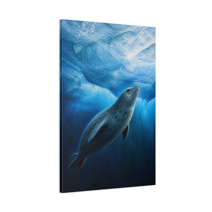Main Mockup. Under Ice Seal Animals shown as canvas print