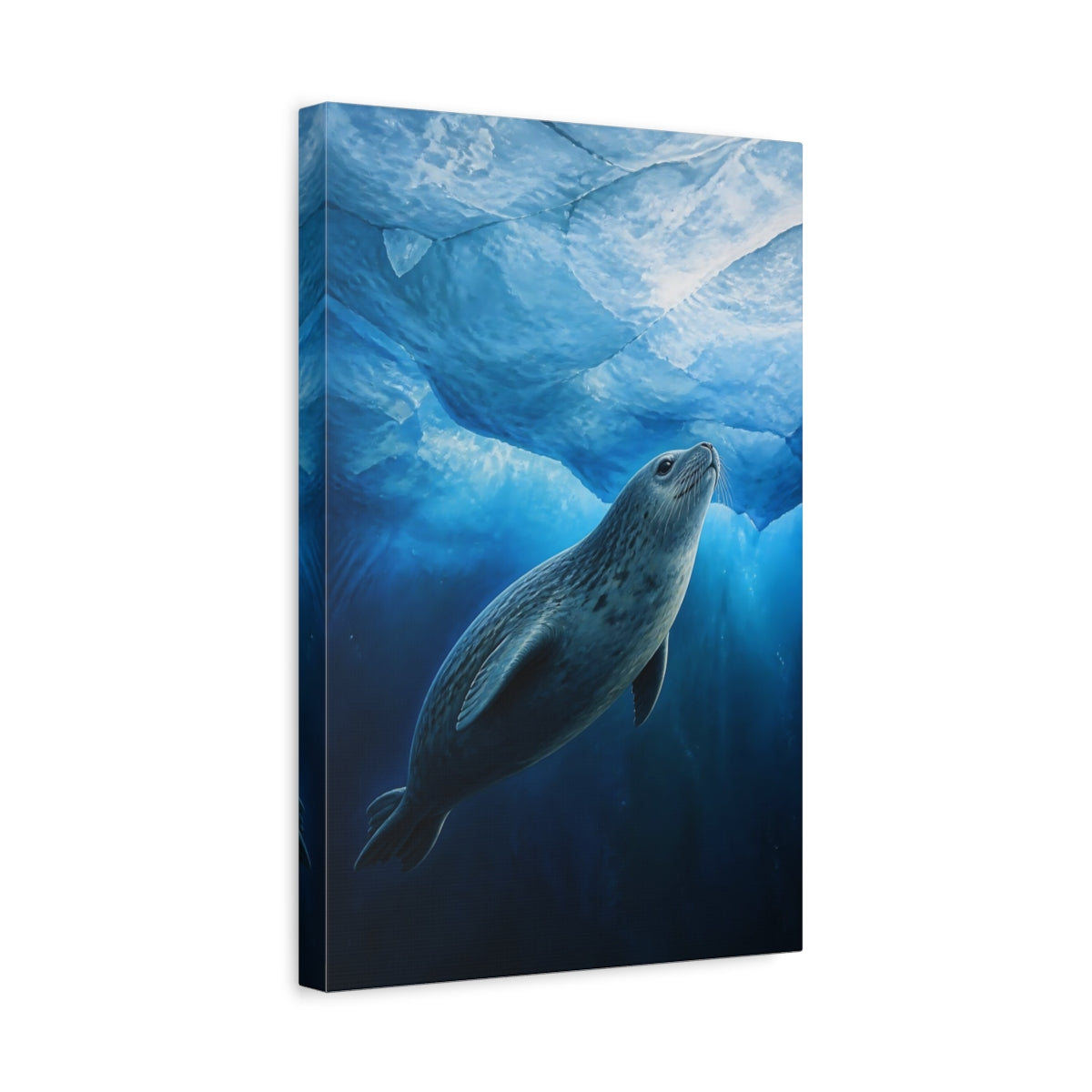 Side Mockup 4. Under Ice Seal Animals shown as canvas print