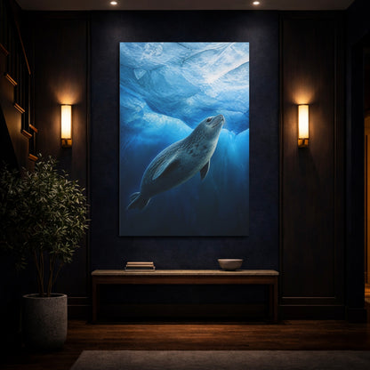 Mockup 4. Under Ice Seal Animals shown as canvas print