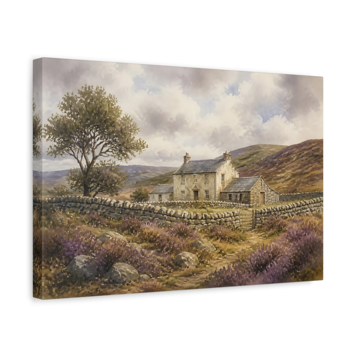 Side Mockup 4. Upland Stone Farmhouse shown as canvas print