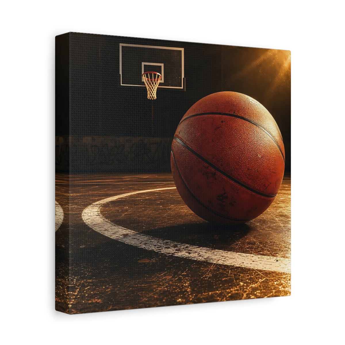 Side Mockup 9. Urban Basketball Close-Up shown as canvas print