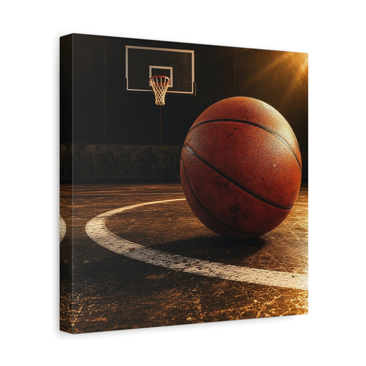 Side Mockup 8. Urban Basketball Close-Up shown as canvas print
