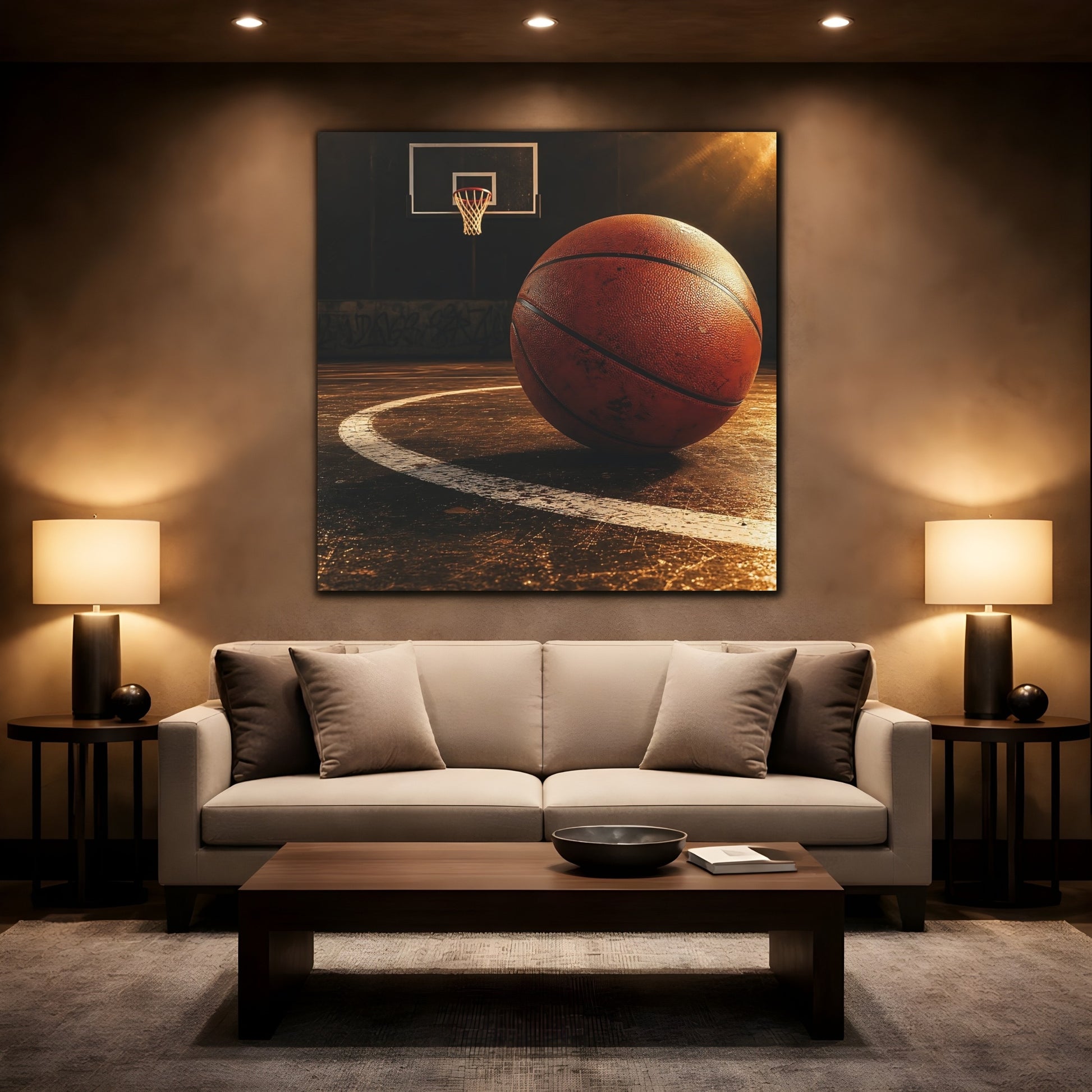 Mockup 2. Urban Basketball Close-Up shown as canvas print