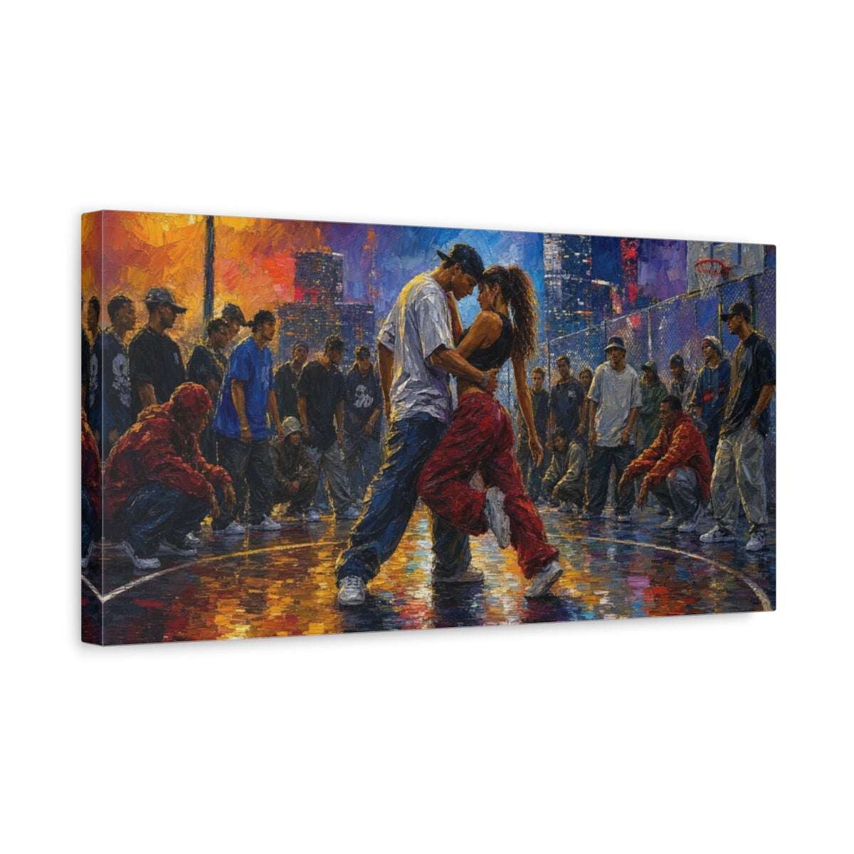 Side Mockup 3. Urban Dance Battle shown as canvas print