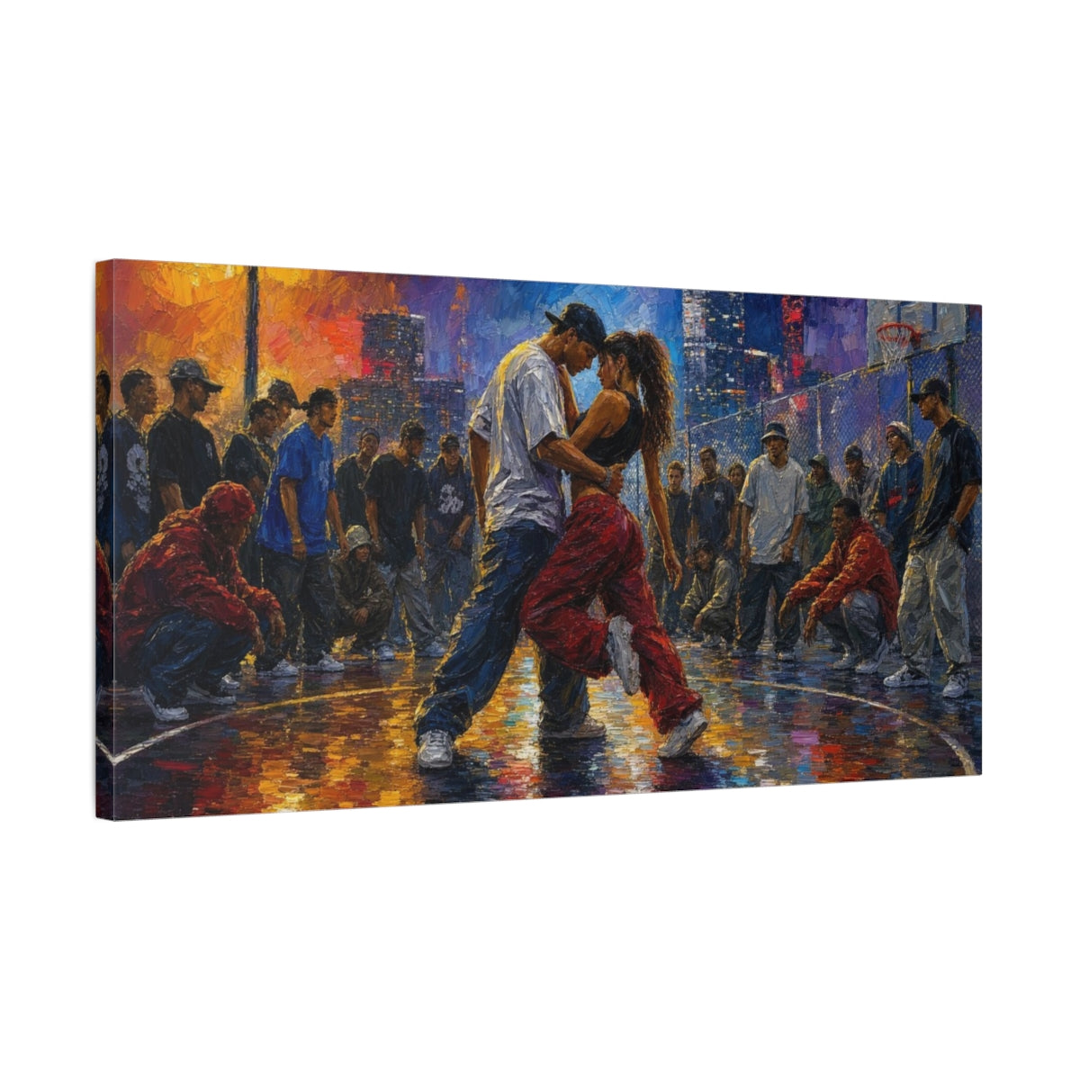 Side Mockup 1. Urban Dance Battle shown as canvas print