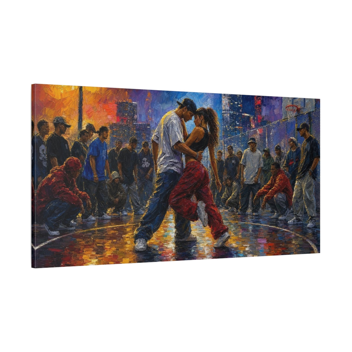 Side Mockup 2. Urban Dance Battle shown as canvas print