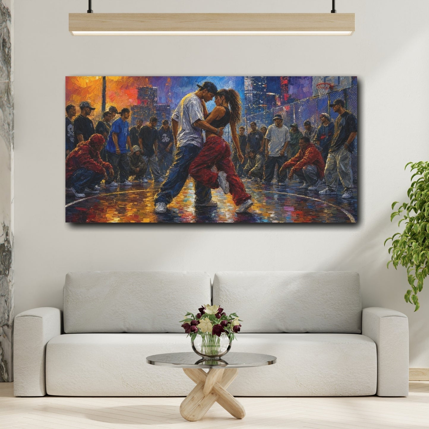 Mockup 2. Urban Dance Battle shown as canvas print