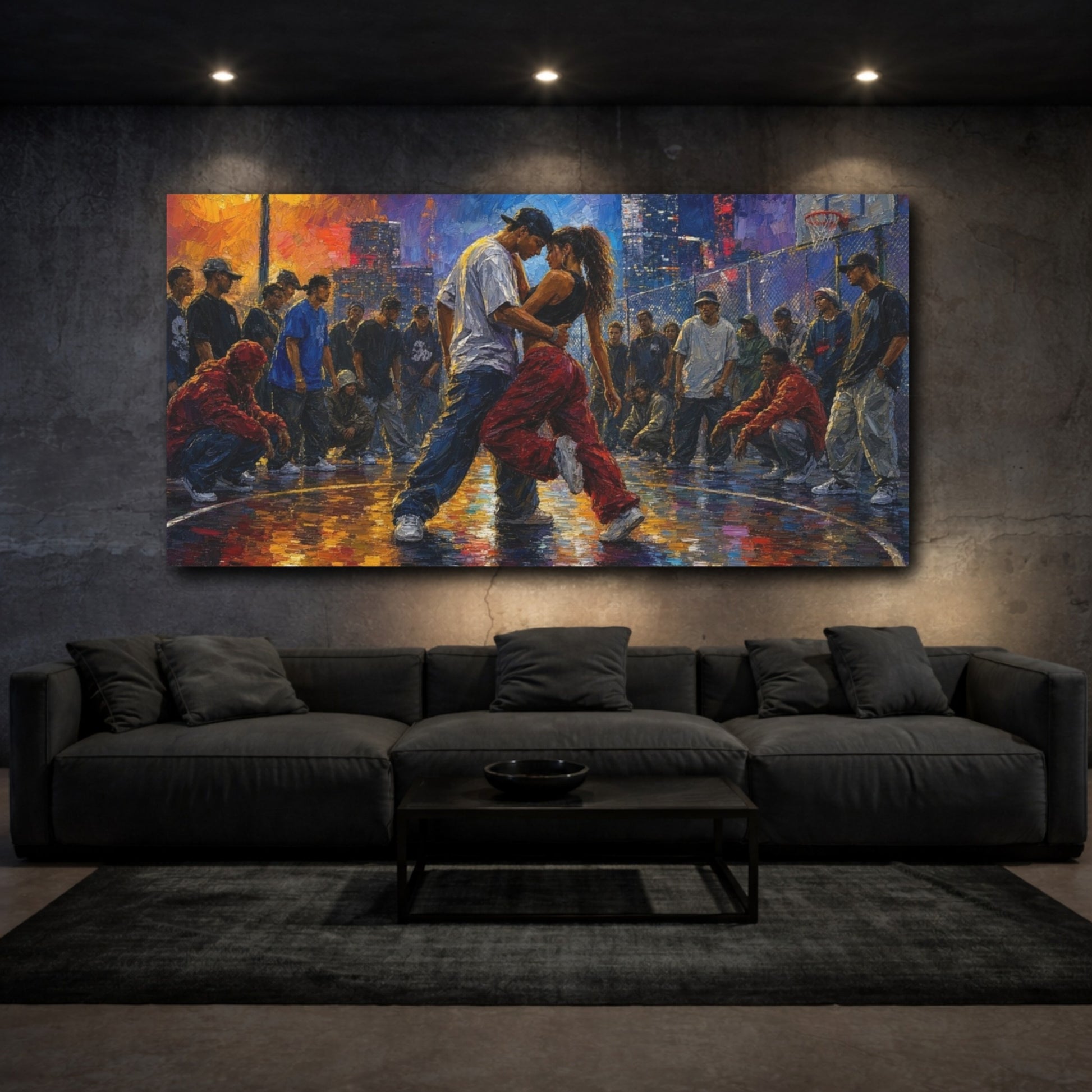 Mockup 3. Urban Dance Battle shown as canvas print