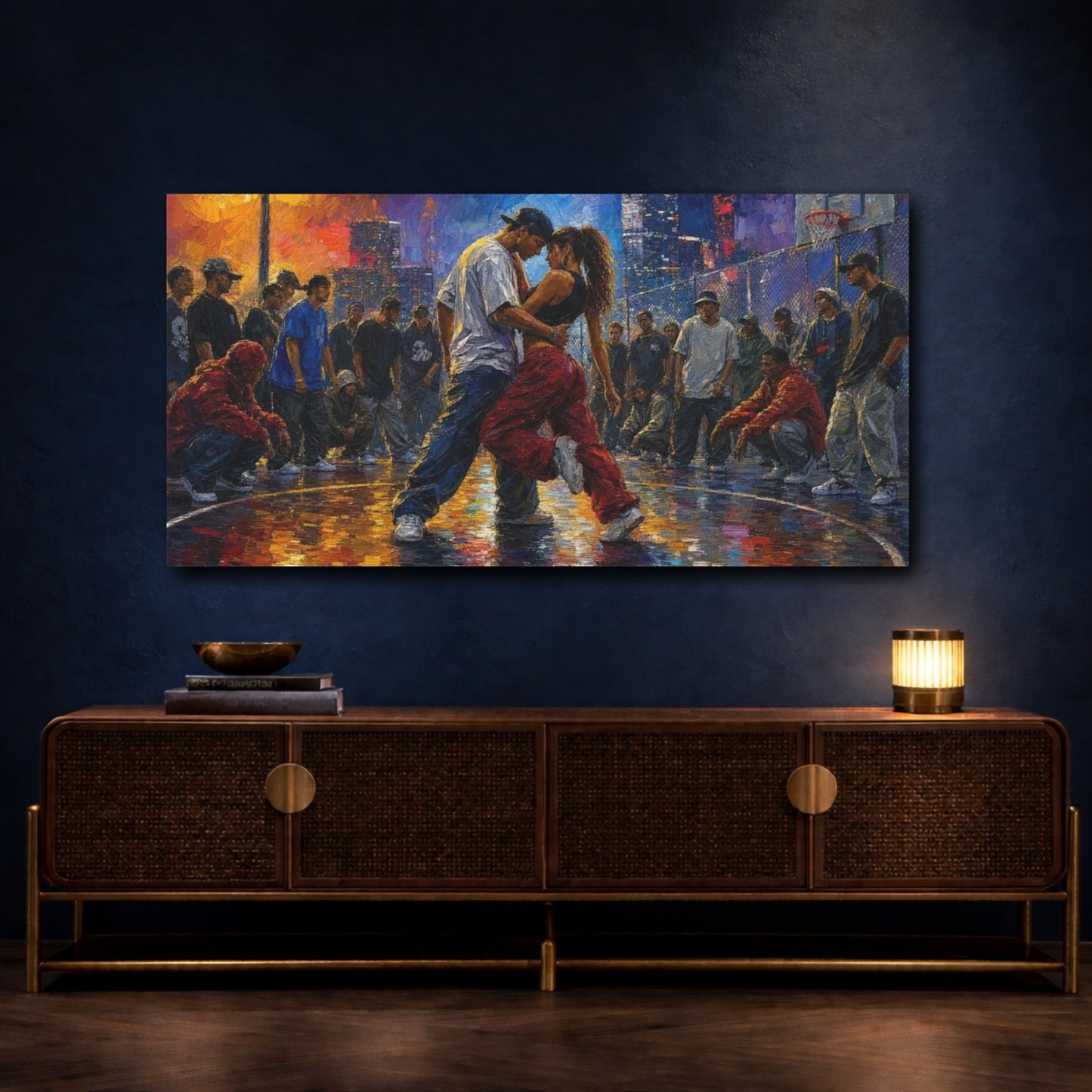 Mockup 4. Urban Dance Battle shown as canvas print