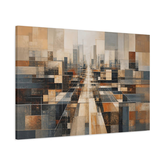 Main Mockup. Urban Grid Perspective shown as canvas print